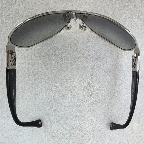 Coach Aviator Women's Sunglasses HC 7005B Black Silver Rhinestones L016 Reagan - Picture 3 of 16